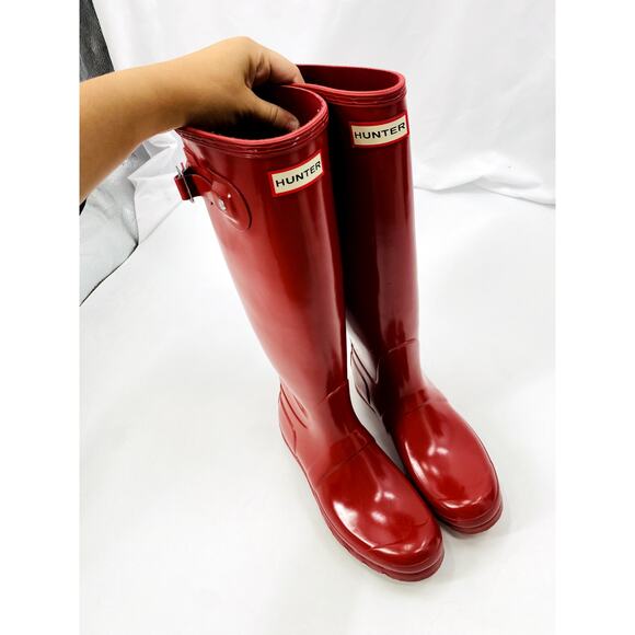 Hunter original tall gloss red rain boots - Picture 4 of 9